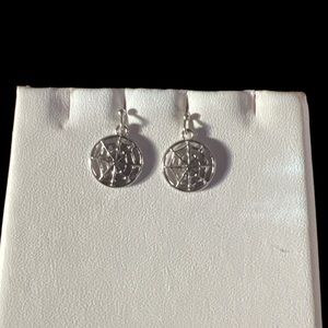 Silver Spiderweb Dangle Earrings